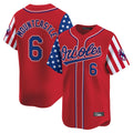 Crovyle B.Orioles #6 Ryan Mountcastle Player Red Independence Day Vapor Premier Limited Home Game Stitched Jerseys