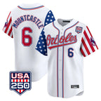 Crovyle B.Orioles #6 Ryan Mountcastle Player White USA 250 Independence Day Vapor Premier Home Game Stitched Jerseys