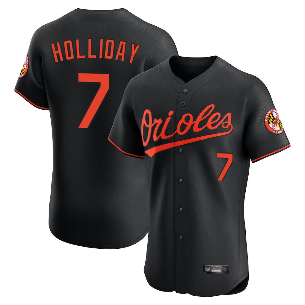 Crovyle B.Orioles #7 Jackson Holliday Player Black Limited Elite Home Game Stitched Jerseys