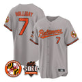 Crovyle B.Orioles #7 Jackson Holliday Player Gray 30th Anniversary of 2131 Home Game Stitched Jerseys