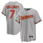 Crovyle B.Orioles #7 Jackson Holliday Player Gray Home Game Stitched Jerseys