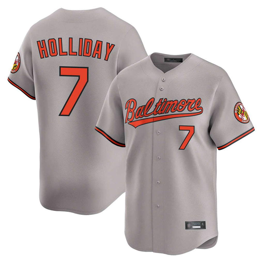 Crovyle B.Orioles #7 Jackson Holliday Player Gray Limited Home Game Stitched Jerseys