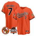 Crovyle B.Orioles #7 Jackson Holliday Player Orange 30th Anniversary of 2131 Home Game Stitched Jerseys