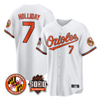 Crovyle B.Orioles #7 Jackson Holliday Player White 30th Anniversary of 2131 Home Game Stitched Jerseys