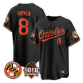Crovyle B.Orioles #8 Cal Ripken Player Black 30th Anniversary of 2131 Home Game Stitched Jerseys