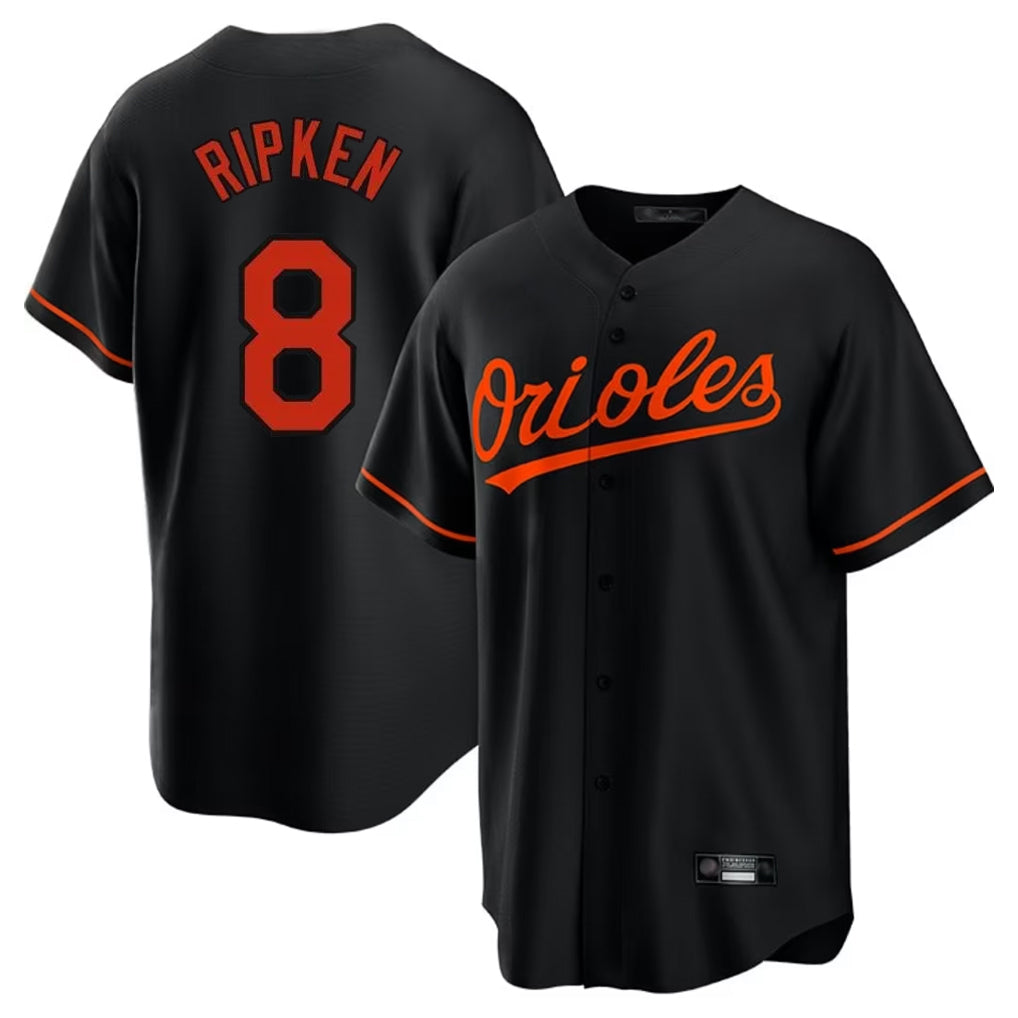 Crovyle B.Orioles #8 Cal Ripken Player Black Home Game Stitched Jerseys