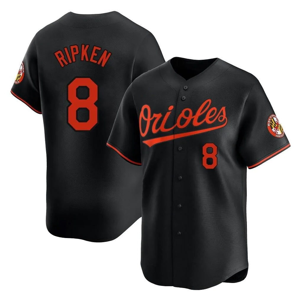 Crovyle B.Orioles #8 Cal Ripken Player Black Limited Home Game Stitched Jerseys