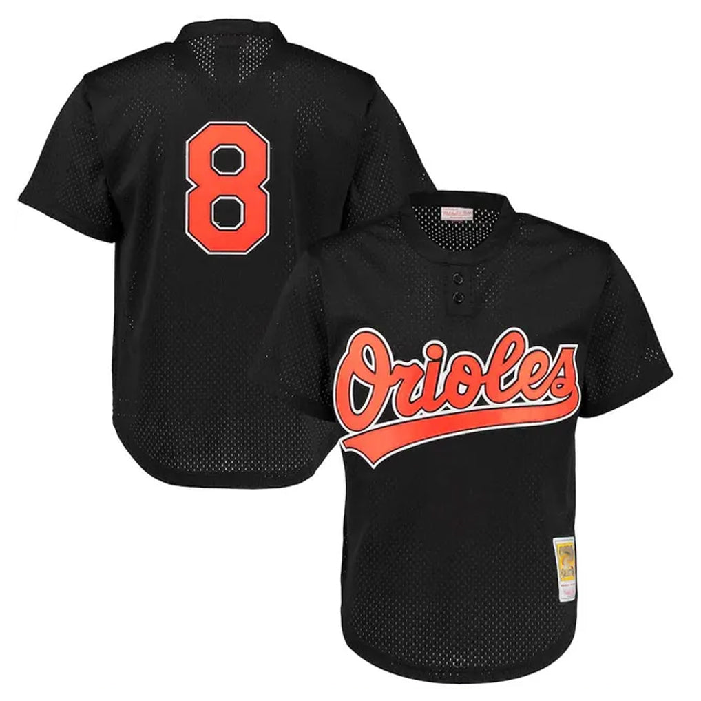 Crovyle B.Orioles #8 Cal Ripken Player Black Mitchell & Ness 1997 Cooperstown Mesh Game Stitched Jerseys
