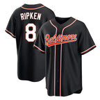 Crovyle B.Orioles #8 Cal Ripken Player Black Out Home Game Stitched Jerseys