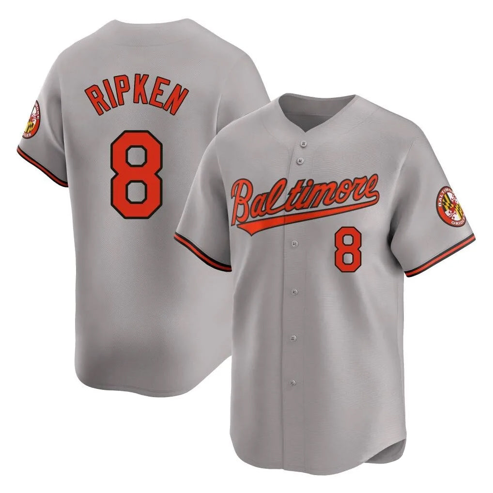 Crovyle B.Orioles #8 Cal Ripken Player Gray Limited Home Game Stitched Jerseys