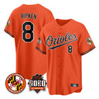 Crovyle B.Orioles #8 Cal Ripken Player Orange 30th Anniversary of 2131 Home Game Stitched Jerseys