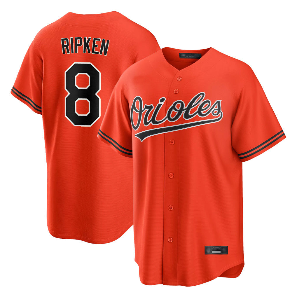 Crovyle B.Orioles #8 Cal Ripken Player Orange Home Game Stitched Jerseys