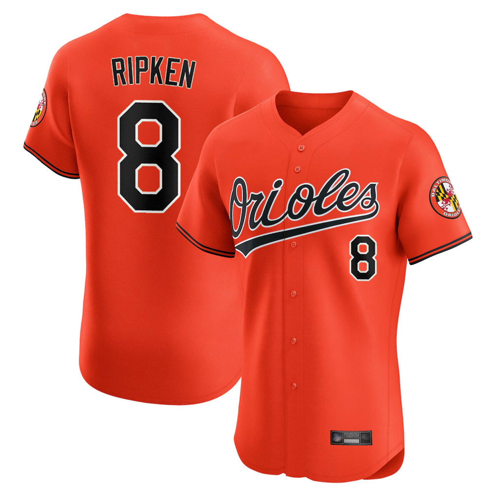 Crovyle B.Orioles #8 Cal Ripken Player Orange Limited Elite Home Game Stitched Jerseys