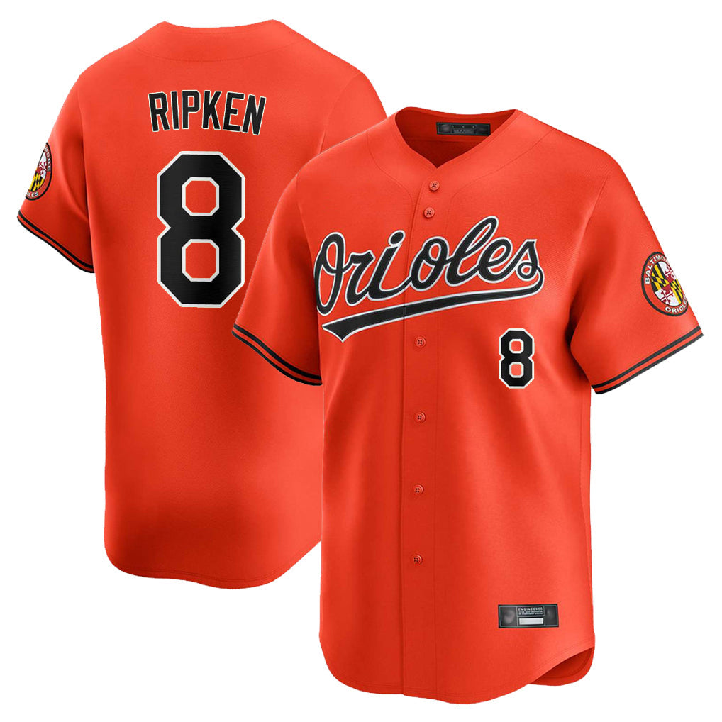 Crovyle B.Orioles #8 Cal Ripken Player Orange Limited Home Game Stitched Jerseys