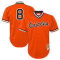 Crovyle B.Orioles #8 Cal Ripken Player Orange Mitchell & Ness Cooperstown Collection Mesh T-shirt Game Stitched Jerseys