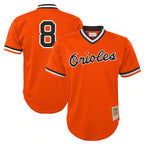 Crovyle B.Orioles #8 Cal Ripken Player Orange Mitchell & Ness Cooperstown Collection Mesh T-shirt Game Stitched Jerseys