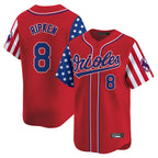 Crovyle B.Orioles #8 Cal Ripken Player Red Independence Day Vapor Premier Limited Home Game Stitched Jerseys