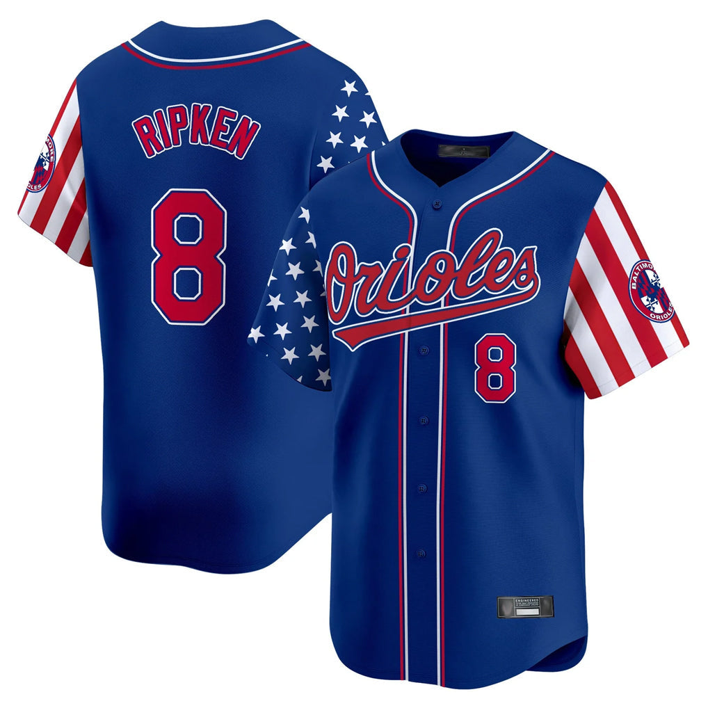 Crovyle B.Orioles #8 Cal Ripken Player Royal Independence Day Vapor Premier Limited Home Game Stitched Jerseys