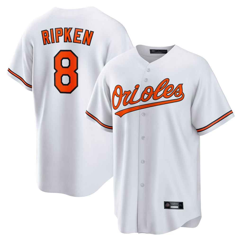 Crovyle B.Orioles #8 Cal Ripken Player White Home Game Stitched Jerseys