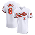 Crovyle B.Orioles #8 Cal Ripken Player White Limited Elite Home Game Stitched Jerseys