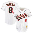 Crovyle B.Orioles #8 Cal Ripken Player White Mitchell & Ness Home Game Stitched Jerseys