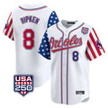 Crovyle B.Orioles #8 Cal Ripken Player White USA 250 Independence Day Vapor Premier Home Game Stitched Jerseys