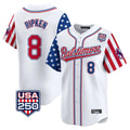 Crovyle B.Orioles #8 Cal Ripken Player White USA 250 Independence Day Vapor Premier Limited Home Game Stitched Jerseys
