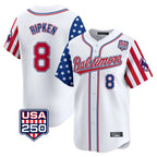 Crovyle B.Orioles #8 Cal Ripken Player White USA 250 Independence Day Vapor Premier Limited Home Game Stitched Jerseys