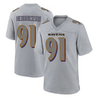 Crovyle B.Ravens #91 Trey Hendrickson Player Gray Replica Game Stitched Jerseys