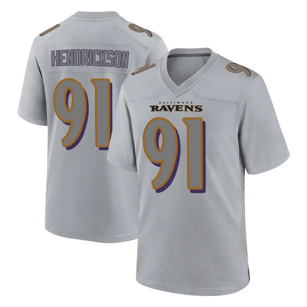 Crovyle B.Ravens #91 Trey Hendrickson Player Gray Replica Game Stitched Jerseys