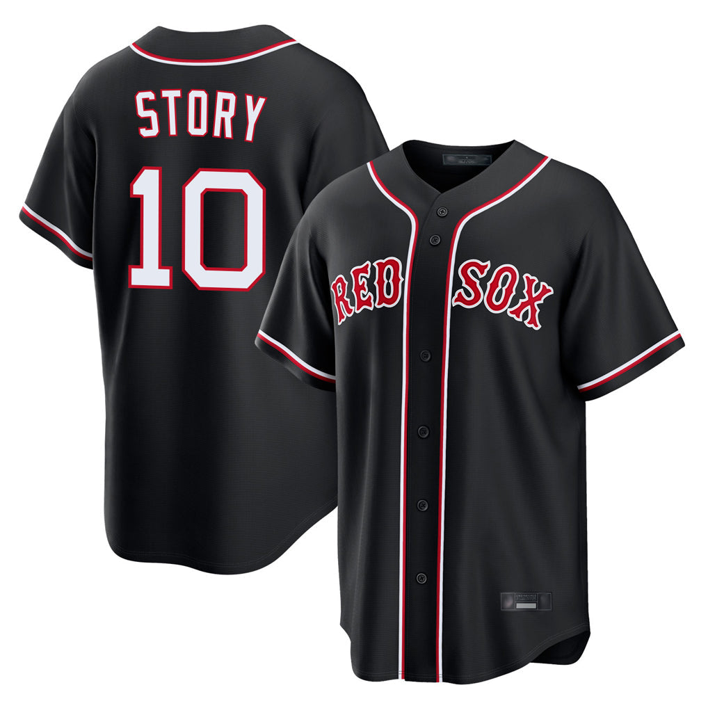Crovyle B.Red Sox #10 Trevor Story Player Black Out Home Game Stitched Jerseys