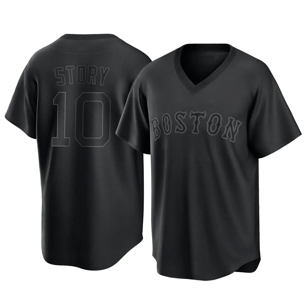Crovyle B.Red Sox #10 Trevor Story Player Black T-shirt Home Game Stitched Jerseys