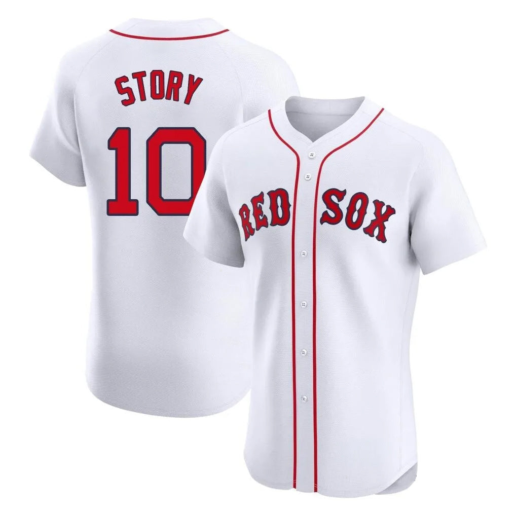 Crovyle B.Red Sox #10 Trevor Story Player White Limited Elite Home Game Stitched Jerseys