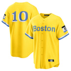 Crovyle B.Red Sox #10 Trevor Story Player Yellow Home Game Stitched Jerseys