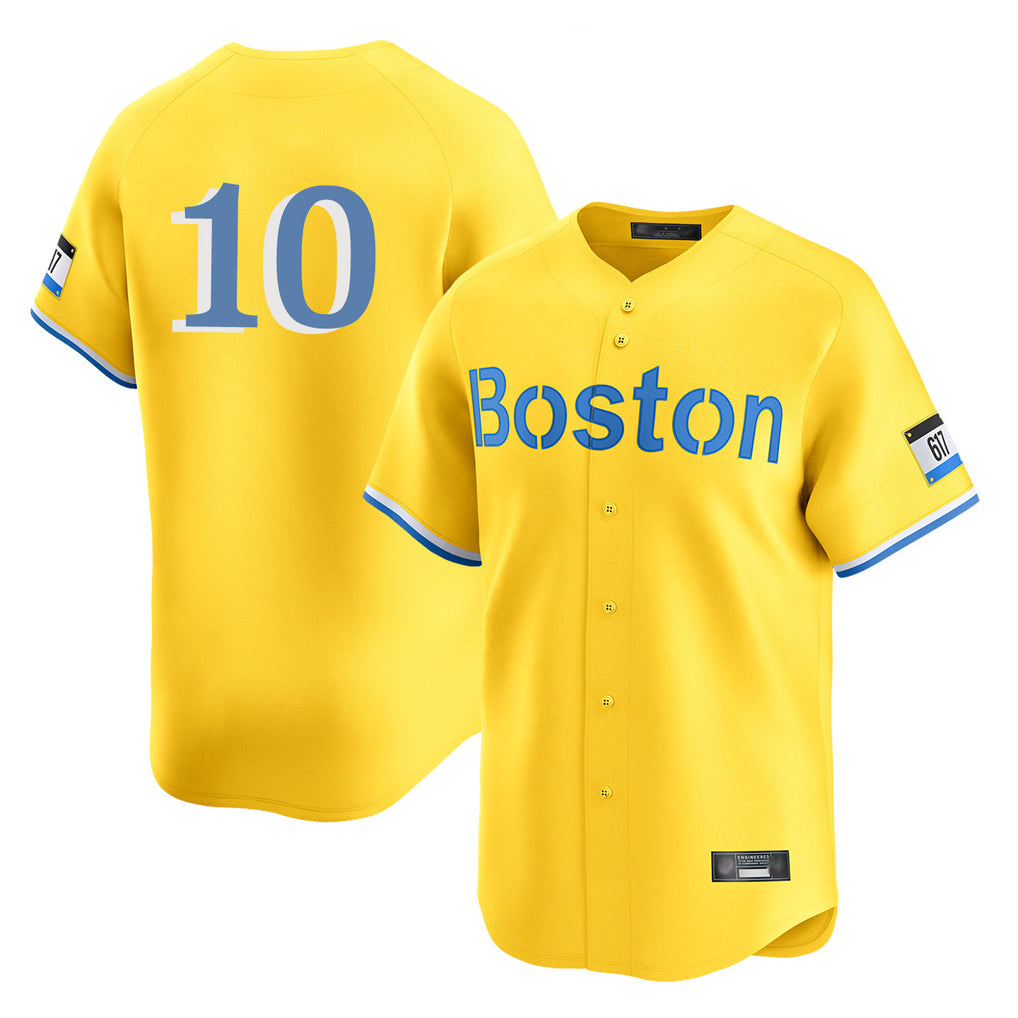 Crovyle B.Red Sox #10 Trevor Story Player Yellow Limited Home Game Stitched Jerseys