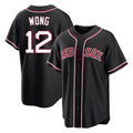 Crovyle B.Red Sox #12 Connor Wong Player Black Out Home Game Stitched Jerseys