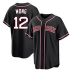 Crovyle B.Red Sox #12 Connor Wong Player Black Out Home Game Stitched Jerseys