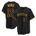 Crovyle B.Red Sox #12 Connor Wong Player Black Snake Skin City Home Game Stitched Jerseys