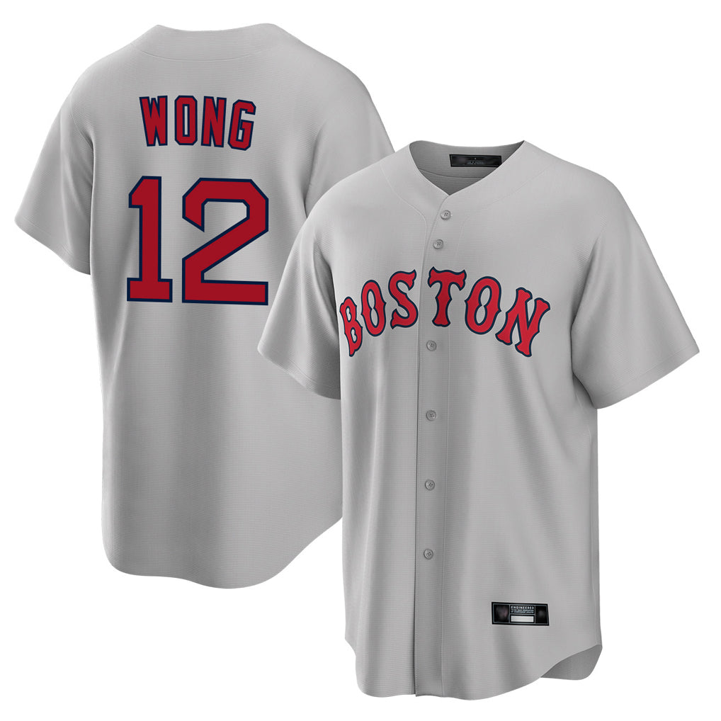 Crovyle B.Red Sox #12 Connor Wong Player Gray Road Home Game Stitched Jerseys