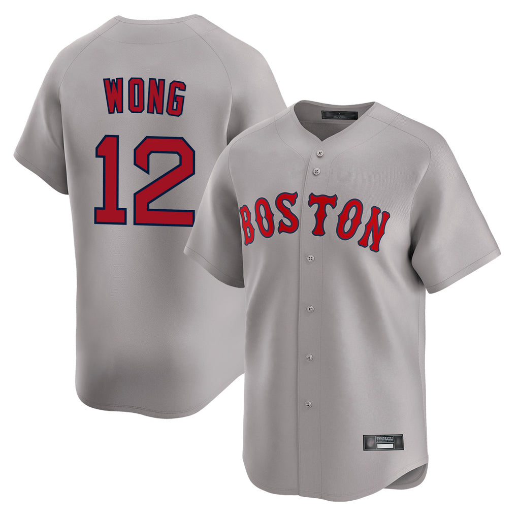 Crovyle B.Red Sox #12 Connor Wong Player Gray Road Limited Home Game Stitched Jerseys
