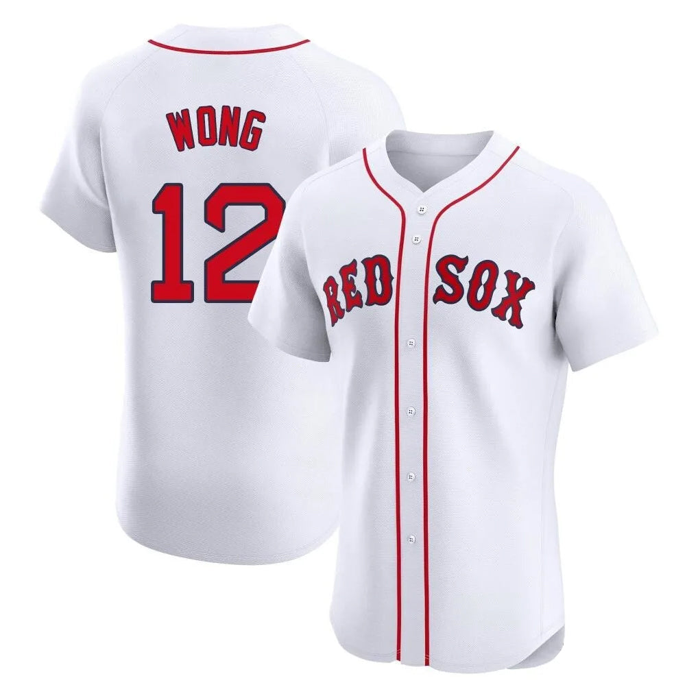 Crovyle B.Red Sox #12 Connor Wong Player White Limited Elite Home Game Stitched Jerseys