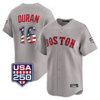 Crovyle B.Red Sox #16 Jarren Duran Player Gray Road USA 250 Fourth of July Limited Home Game Stitched Jerseys