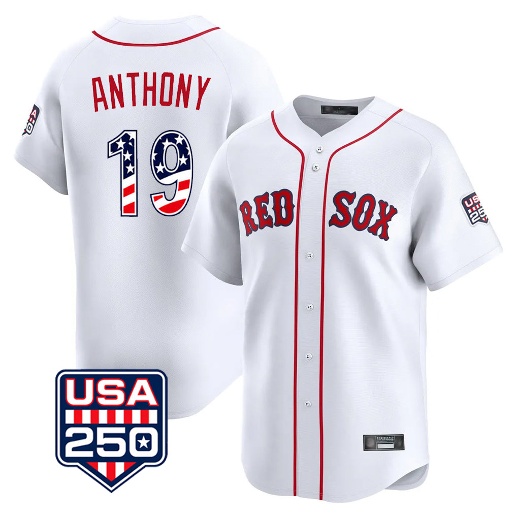 Crovyle B.Red Sox #19 Roman Anthony Player White USA 250 Fourth of July Limited Home Game Stitched Jerseys