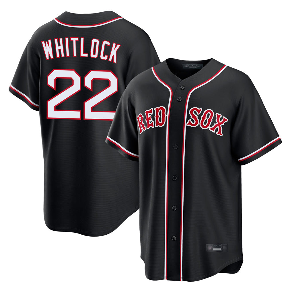 Crovyle B.Red Sox #22 Garrett Whitlock Player Black Out Home Game Stitched Jerseys