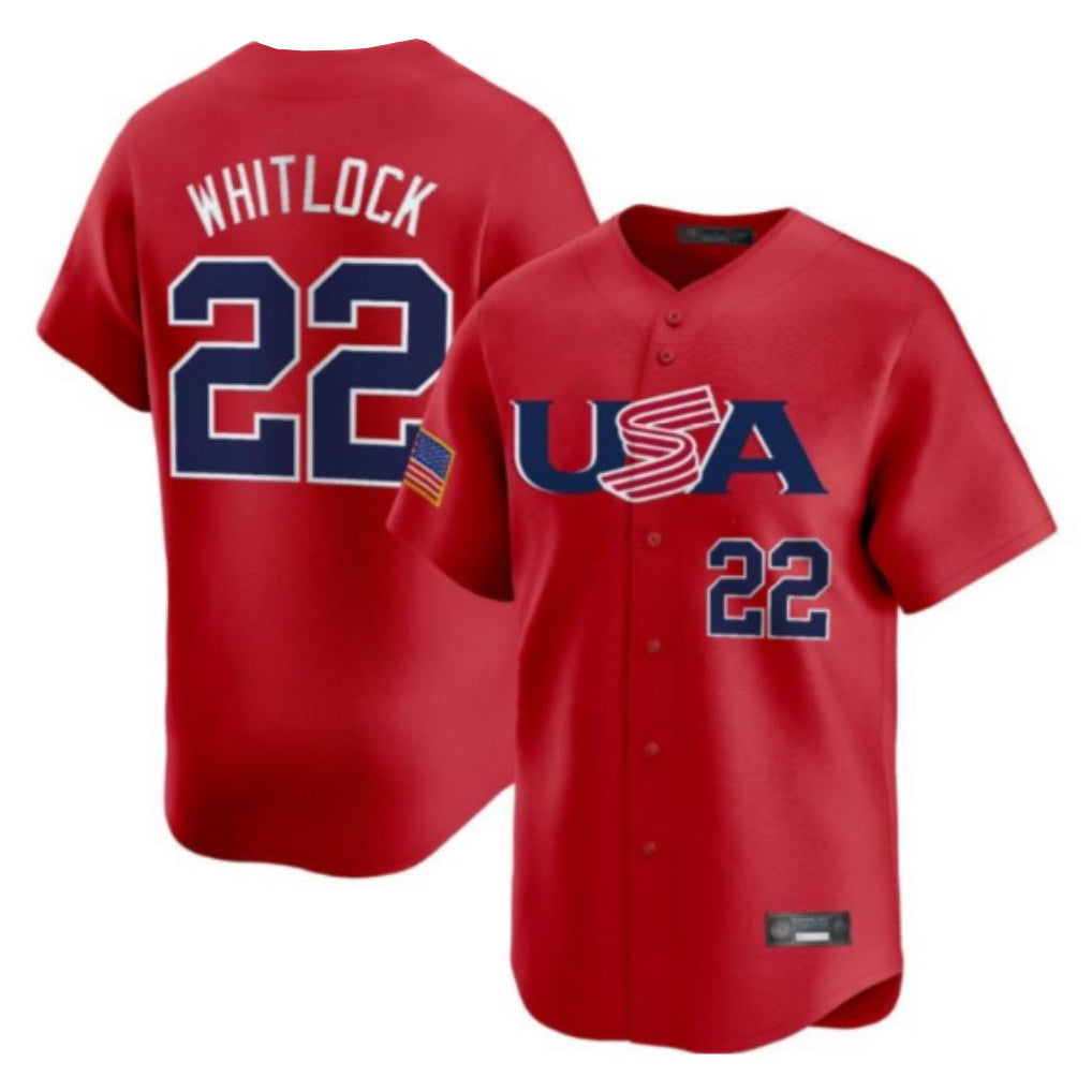 Crovyle B.Red Sox #22 Garrett Whitlock Player Red USA World Classic Home Game Stitched Jerseys