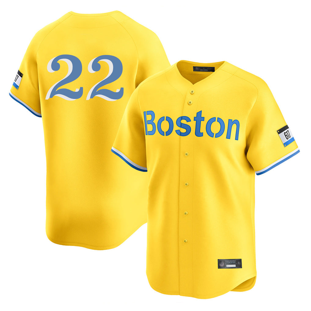 Crovyle B.Red Sox #22 Garrett Whitlock Player Yellow Limited Home Game Stitched Jerseys