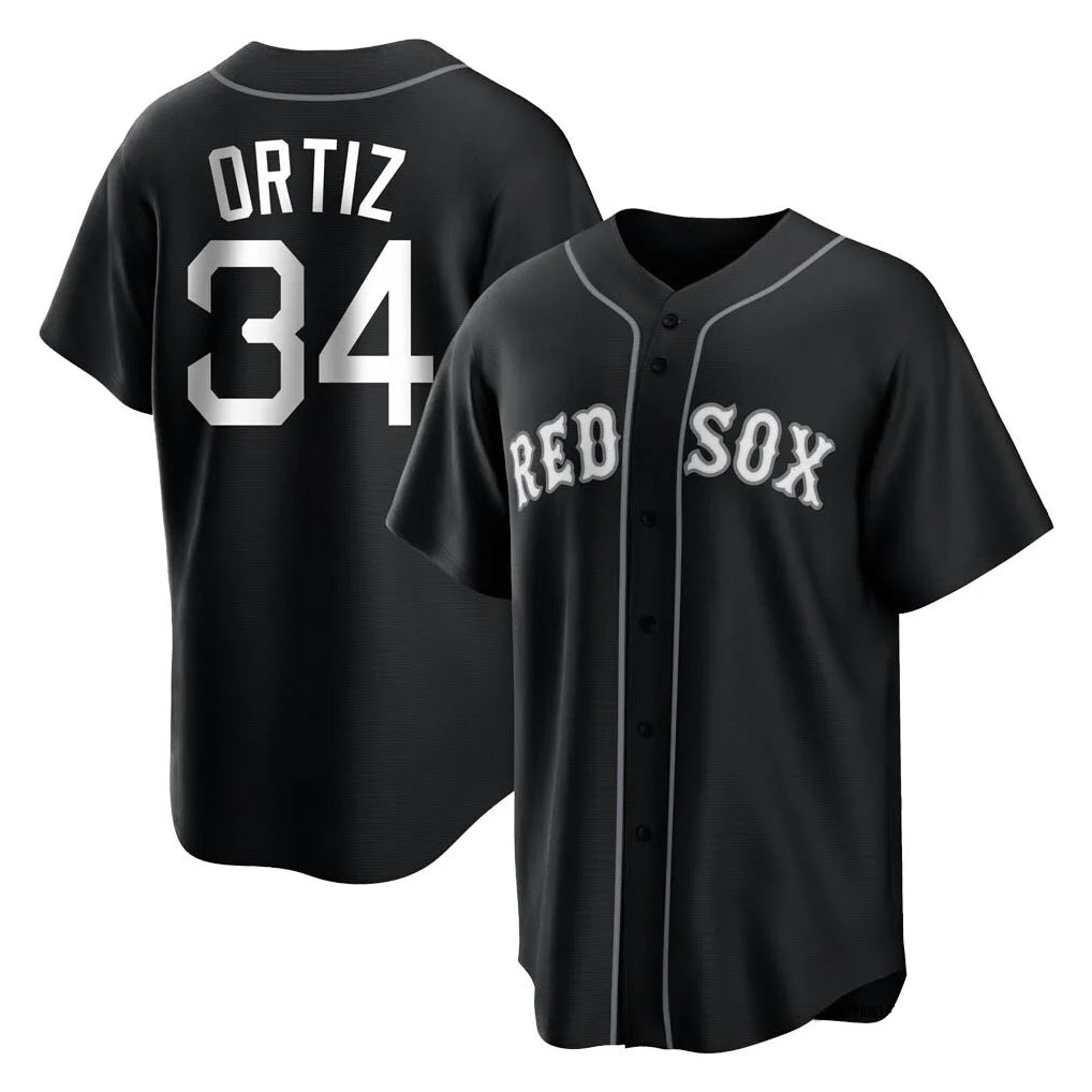 Crovyle B.Red Sox #34 David Ortiz Player Black Home Game Stitched Jerseys