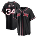 Crovyle B.Red Sox #34 David Ortiz Player Black Out Home Game Stitched Jerseys