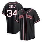 Crovyle B.Red Sox #34 David Ortiz Player Black Out Home Game Stitched Jerseys