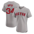 Crovyle B.Red Sox #34 David Ortiz Player Gray Road Limited Elite Home Game Stitched Jerseys